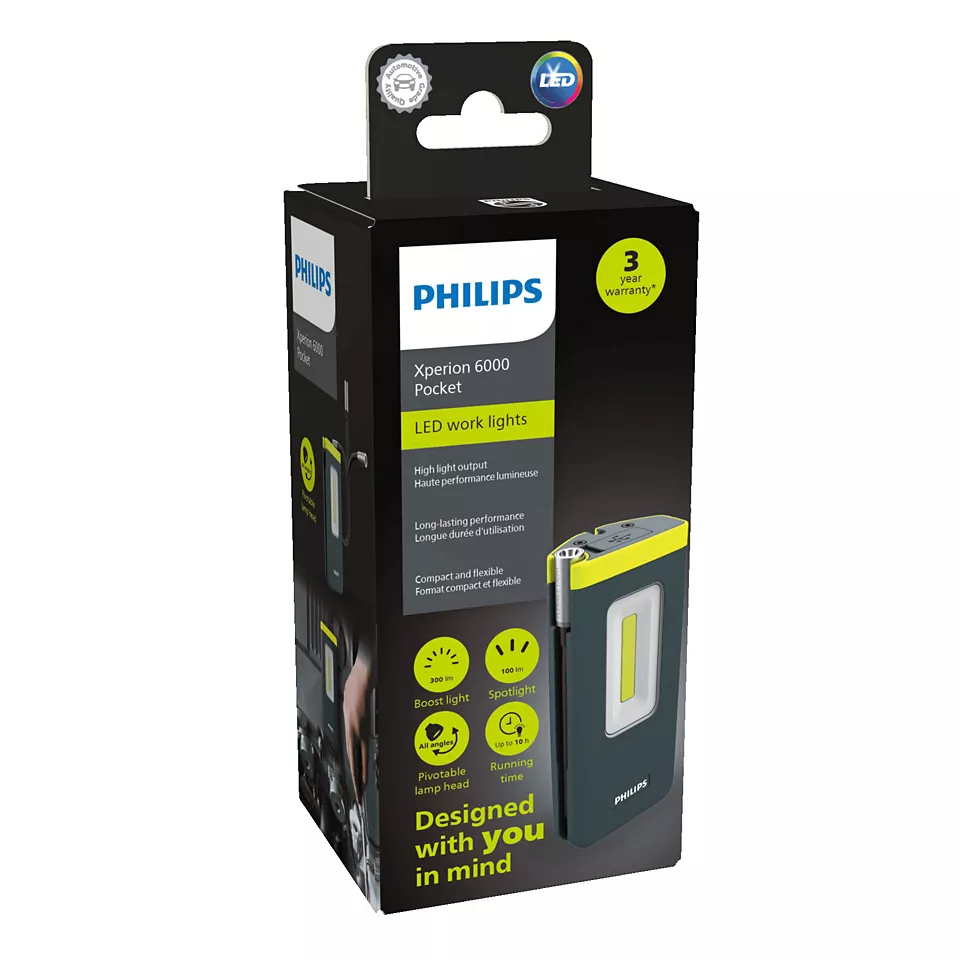 PHILIPS X60POCKX1 Žibintuvėlis PHILIPS LED 6000K 300 lumenų | Eoltas